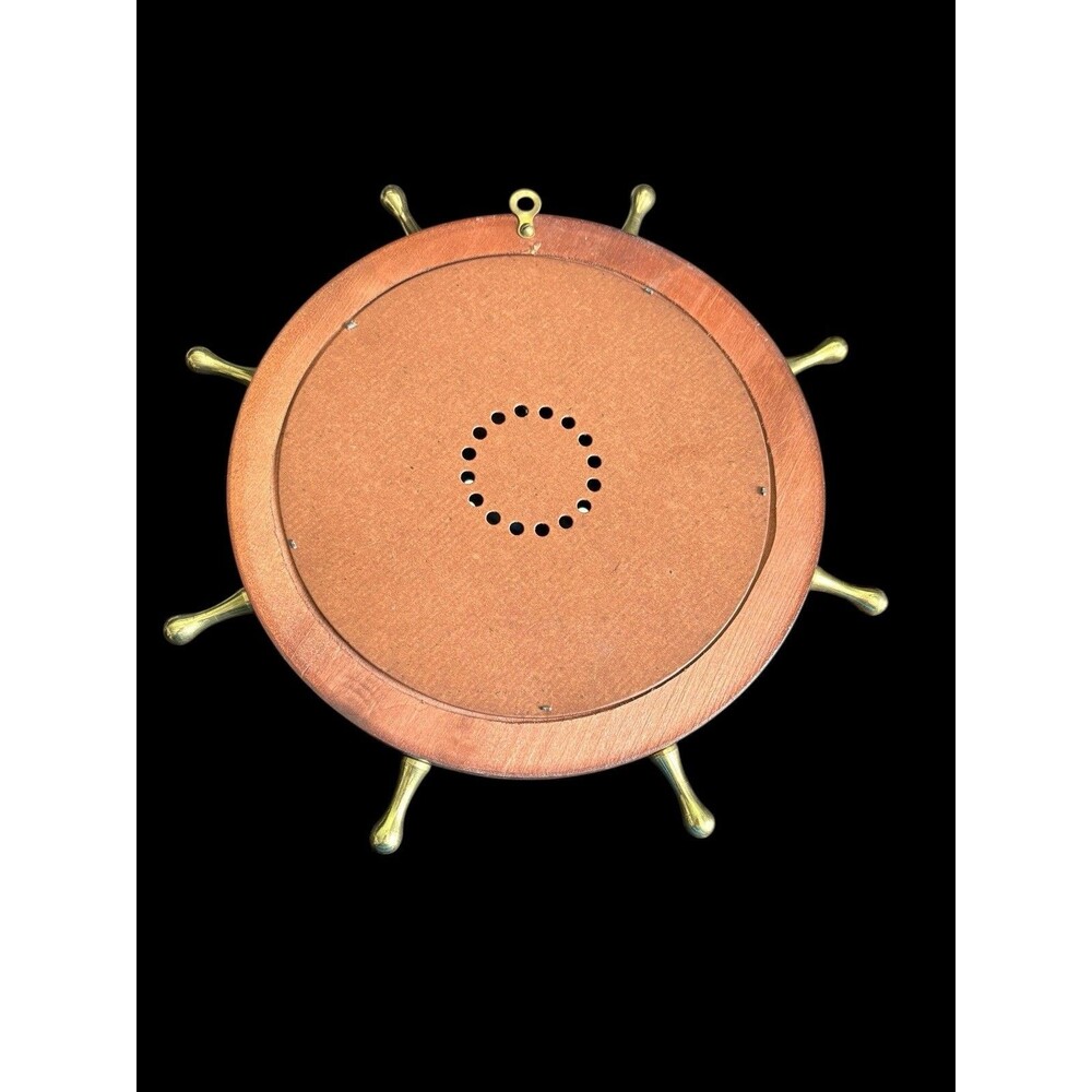 Vintage 10 Inch Ship Wheel Wall Thermometer Millet Bros Coal Lime Clay Mt Eaton - Picture 6 of 7